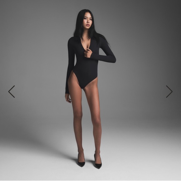 Skims Fits Everybody Zip Bodysuit Size XL Onyx - Picture 5 of 6